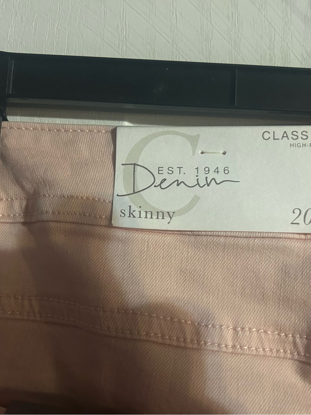 C EST 1946 Denim Womens Blush Pink Jeans 20W Skinny NWT